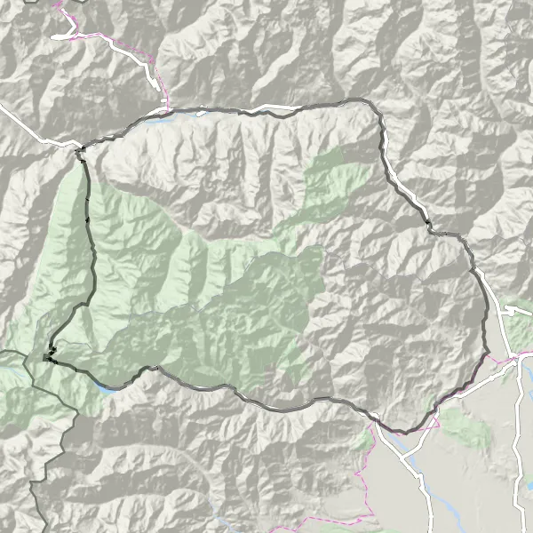 Zemljevid v pomanjšavi "Veliki kolesarski izziv Valle d’Aosta" kolesarske inspiracije v Valle d’Aosta/Vallée d’Aoste, Italy. Generirano z načrtovalcem kolesarskih poti Tarmacs.app