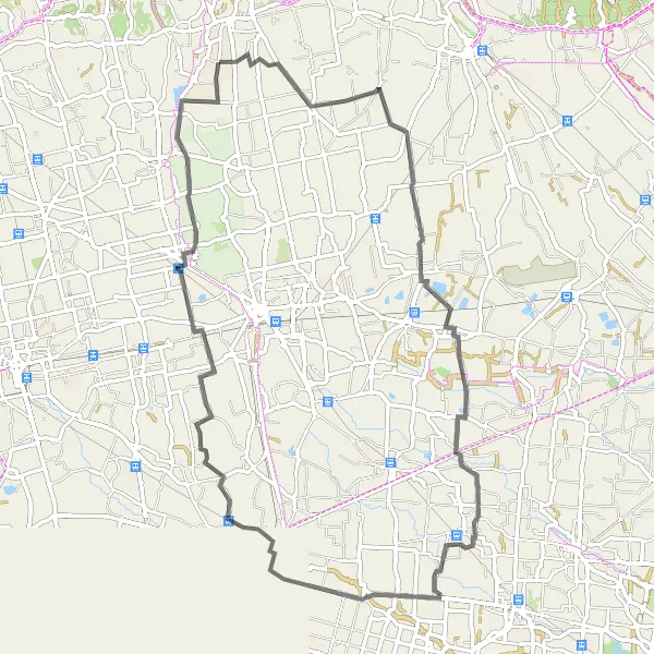 Kartminiatyr av "Kort roadtrip genom byarna" cykelinspiration i Veneto, Italy. Genererad av Tarmacs.app cykelruttplanerare