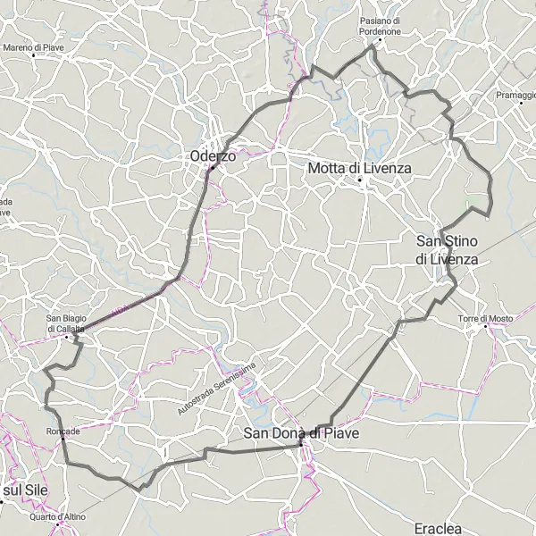 Miniatura della mappa di ispirazione al ciclismo "Da Ponte a Ponte: tra Storia e Natura" nella regione di Veneto, Italy. Generata da Tarmacs.app, pianificatore di rotte ciclistiche