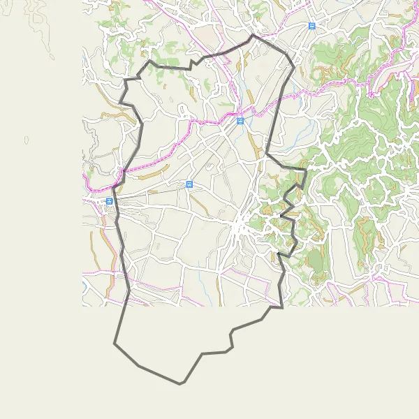 Miniature de la carte de l'inspiration cycliste "Scenic Road Tour to Montecchio Maggiore from Brendola" dans la Veneto, Italy. Générée par le planificateur d'itinéraire cycliste Tarmacs.app
