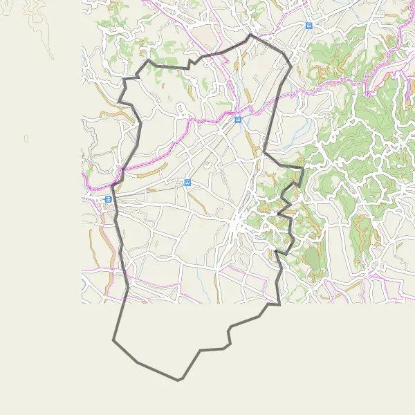 Miniaturní mapa "Výlet po italském venkově na kole" inspirace pro cyklisty v oblasti Veneto, Italy. Vytvořeno pomocí plánovače tras Tarmacs.app