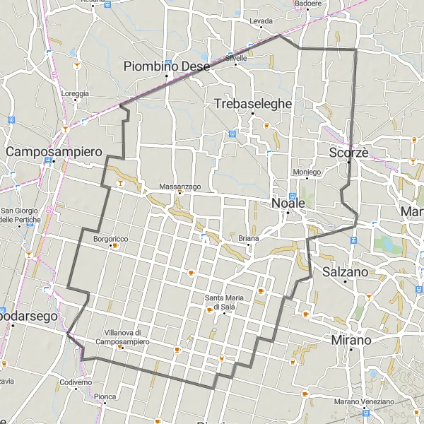 Karten-Miniaturansicht der Radinspiration "Panoramische Straßenfahrt durch Veneto" in Veneto, Italy. Erstellt vom Tarmacs.app-Routenplaner für Radtouren