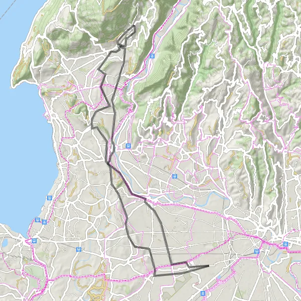 Karttaminiaatyyri "Haastava maantiekiertue Caprino Veronesen ympäristössä" pyöräilyinspiraatiosta alueella Veneto, Italy. Luotu Tarmacs.app pyöräilyreittisuunnittelijalla