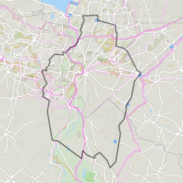 Mapa miniatúra "Cyklotrasa Marmirolo" cyklistická inšpirácia v Veneto, Italy. Vygenerované cyklistickým plánovačom trás Tarmacs.app