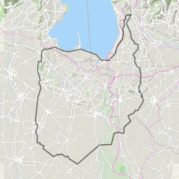 Miniatura della mappa di ispirazione al ciclismo "Giro della sponda occidentale del Lago di Garda" nella regione di Veneto, Italy. Generata da Tarmacs.app, pianificatore di rotte ciclistiche