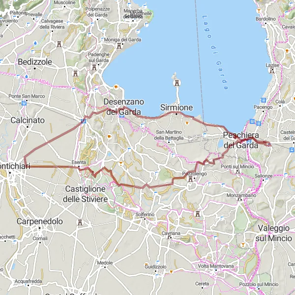 Miniatura della mappa di ispirazione al ciclismo "Avventurarsi tra strade sterrate" nella regione di Veneto, Italy. Generata da Tarmacs.app, pianificatore di rotte ciclistiche