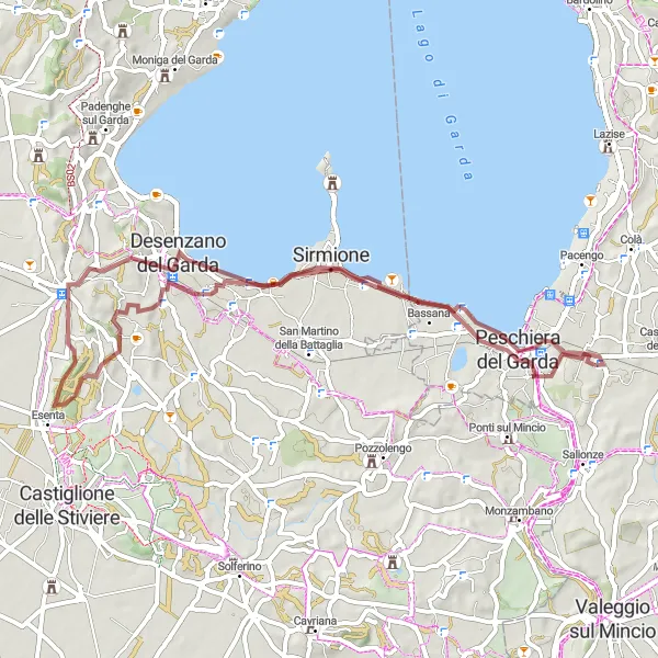 Map miniature of "Scenic Gravel Tour" cycling inspiration in Veneto, Italy. Generated by Tarmacs.app cycling route planner