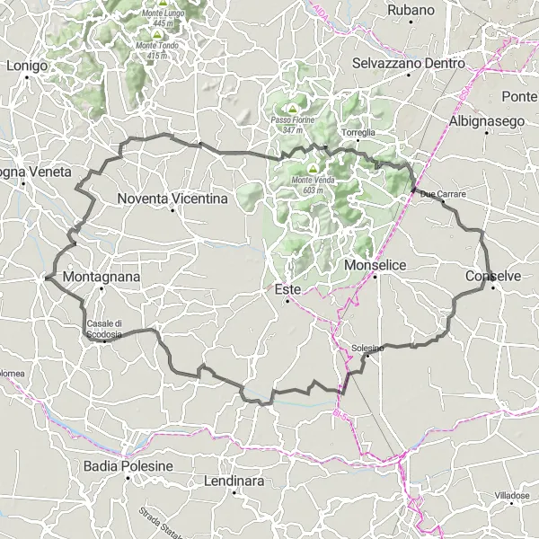 Miniatura mapy "Wyjątkowa trasa rowerowa przez Veneto" - trasy rowerowej w Veneto, Italy. Wygenerowane przez planer tras rowerowych Tarmacs.app