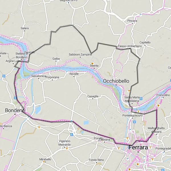 Map miniature of "The Fiesso Umbertiano Loop" cycling inspiration in Veneto, Italy. Generated by Tarmacs.app cycling route planner