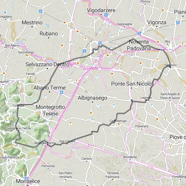 Miniaturní mapa "Silniční cyklostezka Legnaro - Vigonovo" inspirace pro cyklisty v oblasti Veneto, Italy. Vytvořeno pomocí plánovače tras Tarmacs.app