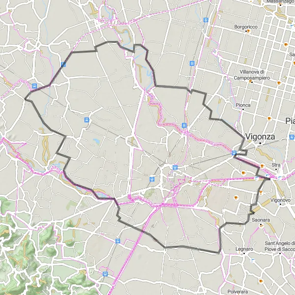 Miniatura mapy "Wyprawa z Curtarolo do Selvazzano Dentro" - trasy rowerowej w Veneto, Italy. Wygenerowane przez planer tras rowerowych Tarmacs.app