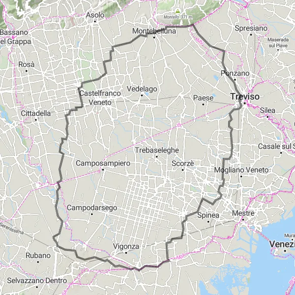 Miniatura mapy "Trasa rowerowa szosowa Limena - Limena 3" - trasy rowerowej w Veneto, Italy. Wygenerowane przez planer tras rowerowych Tarmacs.app