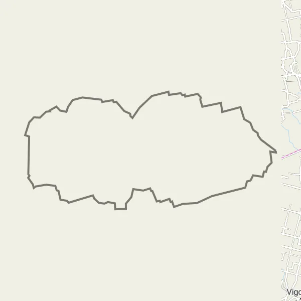 Map miniature of "Countryside Hills to Loreggia" cycling inspiration in Veneto, Italy. Generated by Tarmacs.app cycling route planner