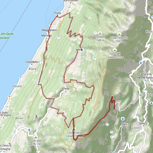 Zemljevid v pomanjšavi "Odprava po gorah in vasicah" kolesarske inspiracije v Veneto, Italy. Generirano z načrtovalcem kolesarskih poti Tarmacs.app