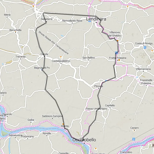 Miniatura della mappa di ispirazione al ciclismo "Via delle Stalle" nella regione di Veneto, Italy. Generata da Tarmacs.app, pianificatore di rotte ciclistiche