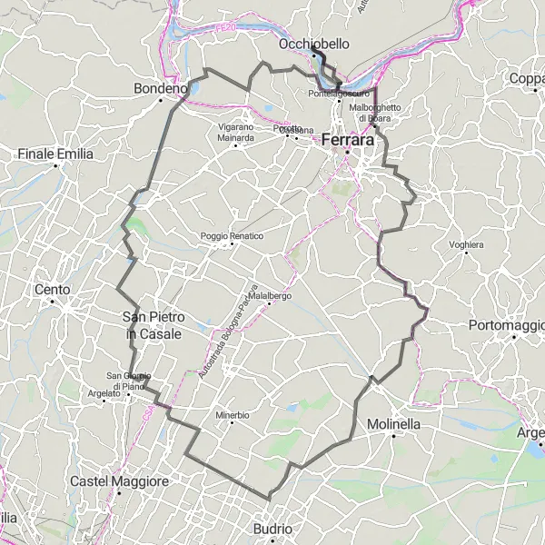 Miniatura della mappa di ispirazione al ciclismo "Giro panoramico in bici da Focomorto a Santa Maria Maddalena" nella regione di Veneto, Italy. Generata da Tarmacs.app, pianificatore di rotte ciclistiche