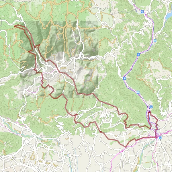 Mapa miniatúra "Monte Castellaro Gravel Cycling Adventure" cyklistická inšpirácia v Veneto, Italy. Vygenerované cyklistickým plánovačom trás Tarmacs.app