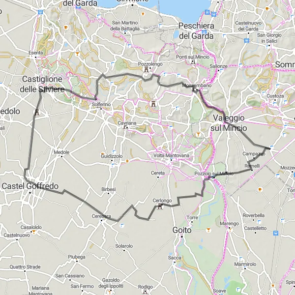 Map miniature of "Panoramic Road Cycling Experience" cycling inspiration in Veneto, Italy. Generated by Tarmacs.app cycling route planner