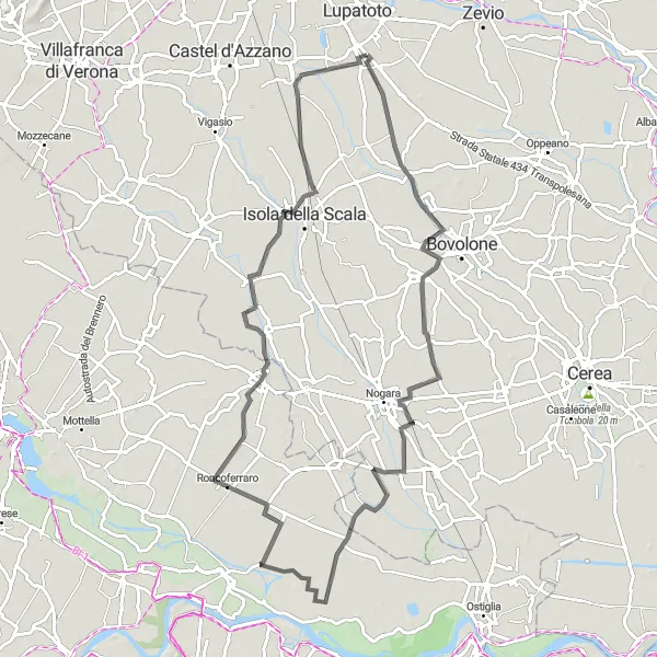 Map miniature of "Raldon - Buttapietra Loop" cycling inspiration in Veneto, Italy. Generated by Tarmacs.app cycling route planner