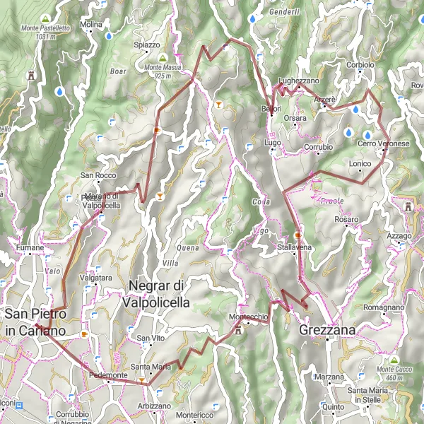 Map miniature of "Off-road Adventure" cycling inspiration in Veneto, Italy. Generated by Tarmacs.app cycling route planner