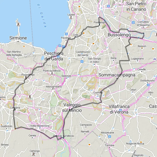 Karten-Miniaturansicht der Radinspiration "Herausfordernde Radtour in der Nähe von Settimo" in Veneto, Italy. Erstellt vom Tarmacs.app-Routenplaner für Radtouren