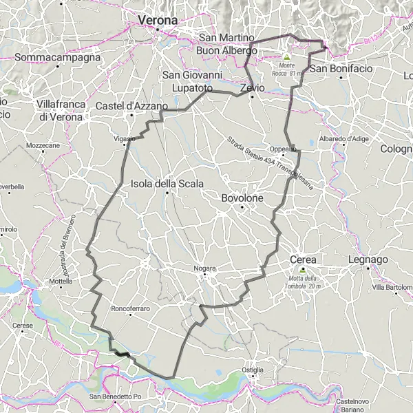 Miniatura mapy "Sant'Antonio - Buttapietra Loop" - trasy rowerowej w Veneto, Italy. Wygenerowane przez planer tras rowerowych Tarmacs.app