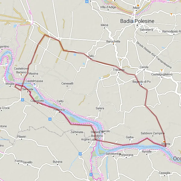 Miniaturní mapa "Gravelová dobrodružná cesta" inspirace pro cyklisty v oblasti Veneto, Italy. Vytvořeno pomocí plánovače tras Tarmacs.app