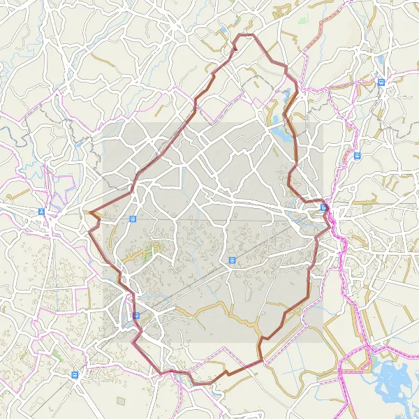 Miniaturní mapa "Gravel Route through Villotta, Sesto al Reghena and Portogruaro" inspirace pro cyklisty v oblasti Veneto, Italy. Vytvořeno pomocí plánovače tras Tarmacs.app