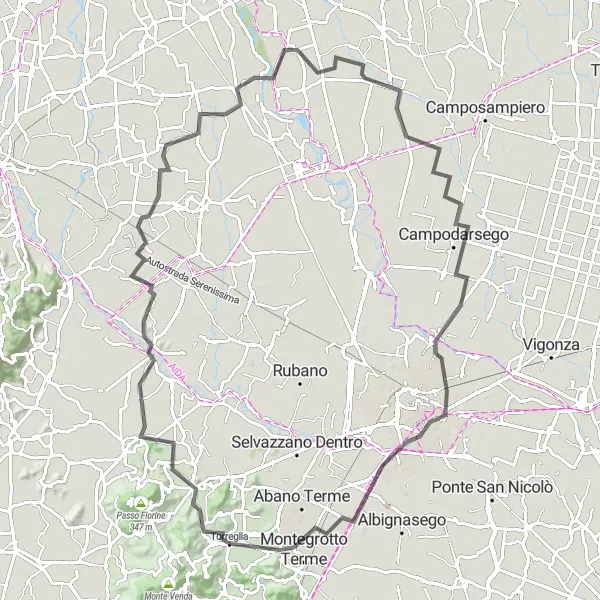Miniatura mapy "Trasa rowerowa Monte Solone" - trasy rowerowej w Veneto, Italy. Wygenerowane przez planer tras rowerowych Tarmacs.app