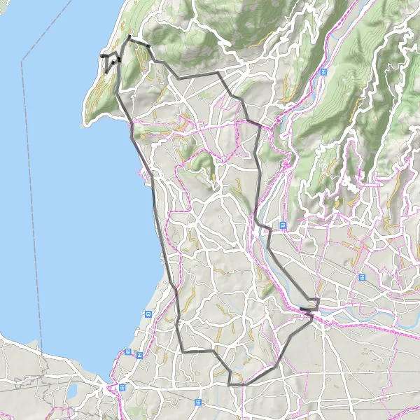 Map miniature of "The Loop of Lago di Garda" cycling inspiration in Veneto, Italy. Generated by Tarmacs.app cycling route planner