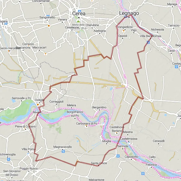 Karten-Miniaturansicht der Radinspiration "Gravel-Entdeckungstour durch Veneto" in Veneto, Italy. Erstellt vom Tarmacs.app-Routenplaner für Radtouren