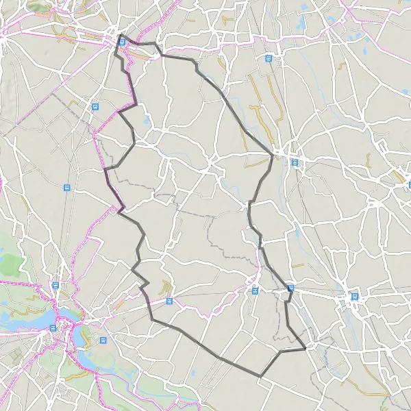 Map miniature of "Lake District Loop" cycling inspiration in Veneto, Italy. Generated by Tarmacs.app cycling route planner