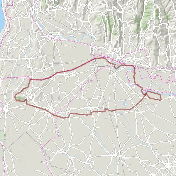 Miniatuurkaart van de fietsinspiratie "Gravelavontuur naar Monte Mamaor" in Veneto, Italy. Gemaakt door de Tarmacs.app fietsrouteplanner