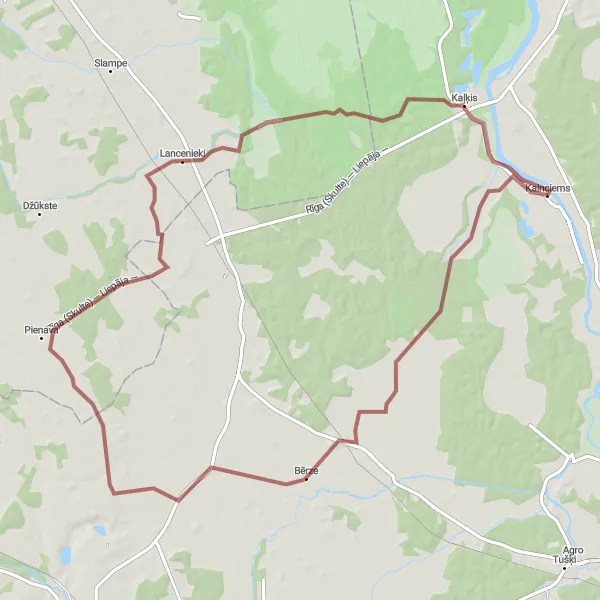 Map miniature of "Countryside Discovery" cycling inspiration in Latvija, Latvia. Generated by Tarmacs.app cycling route planner