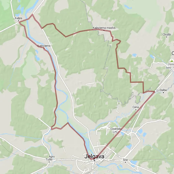 Map miniature of "Cultural Exploration" cycling inspiration in Latvija, Latvia. Generated by Tarmacs.app cycling route planner