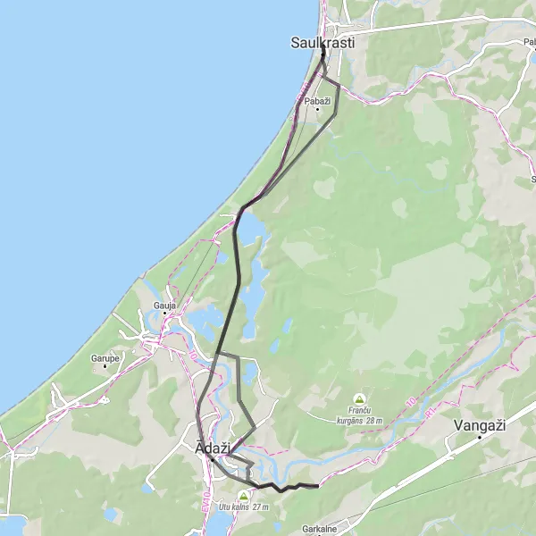 Map miniature of "The Historic Linden Tour" cycling inspiration in Latvija, Latvia. Generated by Tarmacs.app cycling route planner