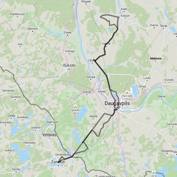 Map miniature of "Baltic Adventure" cycling inspiration in Vidurio ir vakarų Lietuvos regionas, Lithuania. Generated by Tarmacs.app cycling route planner