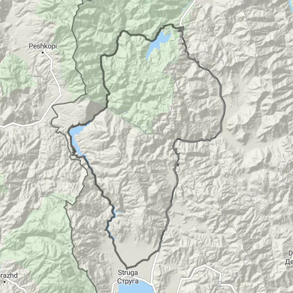 Map miniature of "Bigorski Adventure" cycling inspiration in Severna Makedonija, Macedonia. Generated by Tarmacs.app cycling route planner