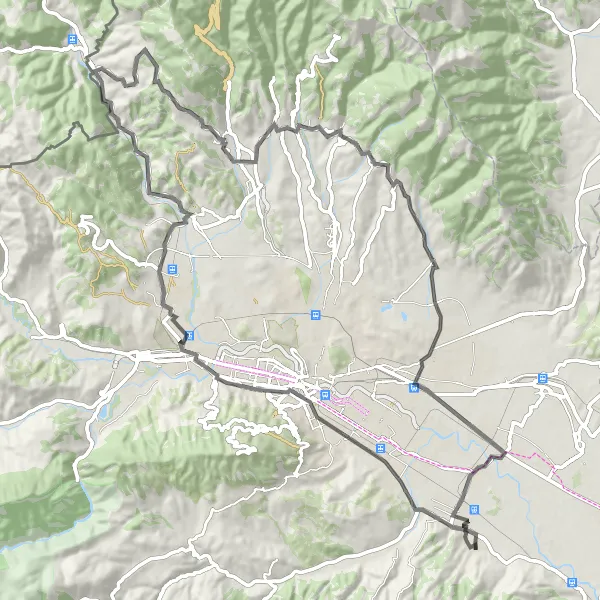 Map miniature of "Dolno Nerezi Adventure" cycling inspiration in Severna Makedonija, Macedonia. Generated by Tarmacs.app cycling route planner