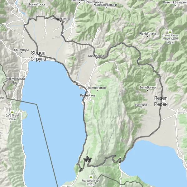 Map miniature of "The Enchanting Perovo" cycling inspiration in Severna Makedonija, Macedonia. Generated by Tarmacs.app cycling route planner