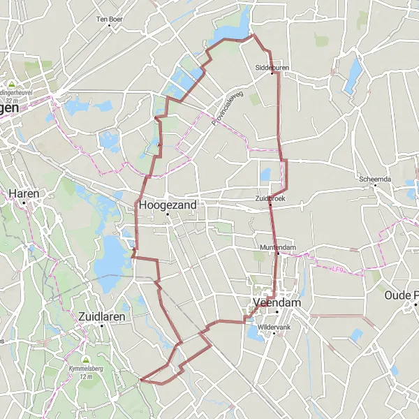 Map miniature of "Annen Steendam Loop" cycling inspiration in Drenthe, Netherlands. Generated by Tarmacs.app cycling route planner