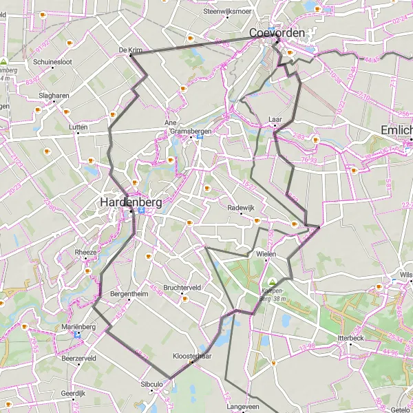 Miniatuurkaart van de fietsinspiratie "Fietsroute Ballast - Kloosterhaar - Collendoorn" in Drenthe, Netherlands. Gemaakt door de Tarmacs.app fietsrouteplanner