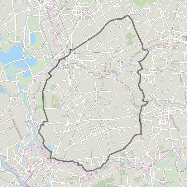 Map miniature of "Ruinen Adventure" cycling inspiration in Drenthe, Netherlands. Generated by Tarmacs.app cycling route planner