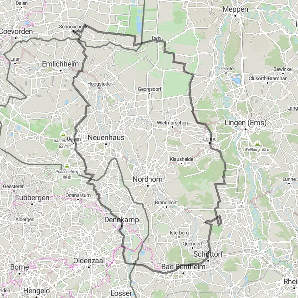 Miniatuurkaart van de fietsinspiratie "Kastelen en landschappen" in Drenthe, Netherlands. Gemaakt door de Tarmacs.app fietsrouteplanner