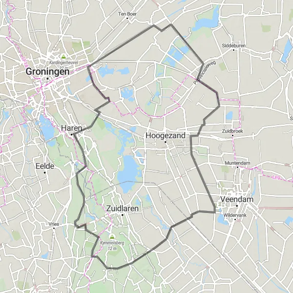 Map miniature of "The Zeegse Loop" cycling inspiration in Drenthe, Netherlands. Generated by Tarmacs.app cycling route planner