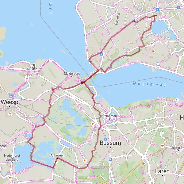 Map miniature of "The Cherry Orchard Gravel Ride" cycling inspiration in Flevoland, Netherlands. Generated by Tarmacs.app cycling route planner