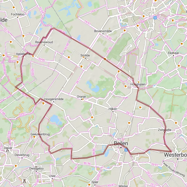 Miniatuurkaart van de fietsinspiratie "Uitkijktoren en Natuurschoon Route" in Friesland (NL), Netherlands. Gemaakt door de Tarmacs.app fietsrouteplanner