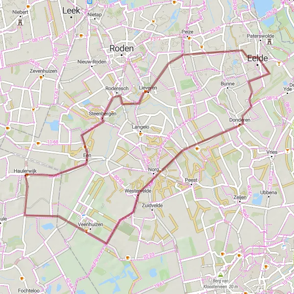 Miniatuurkaart van de fietsinspiratie "Ontdek het Drentse Landschap" in Friesland (NL), Netherlands. Gemaakt door de Tarmacs.app fietsrouteplanner