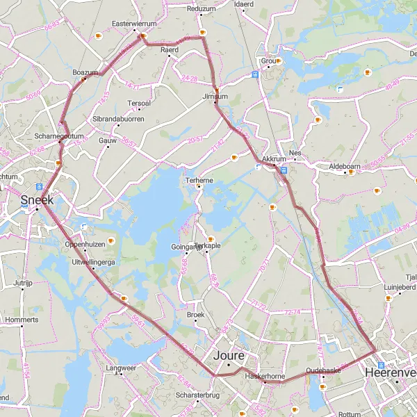 Map miniature of "Exploring the Scenic Beauty of Friesland: Gravel Adventure" cycling inspiration in Friesland (NL), Netherlands. Generated by Tarmacs.app cycling route planner