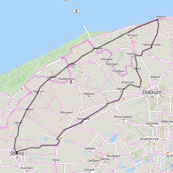 Map miniature of "De Rijp Roundtrip" cycling inspiration in Friesland (NL), Netherlands. Generated by Tarmacs.app cycling route planner